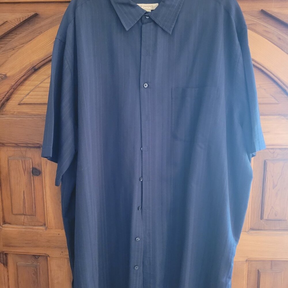 NAVY BLUE - Island Passport Men's 3XLT Casual Button Down